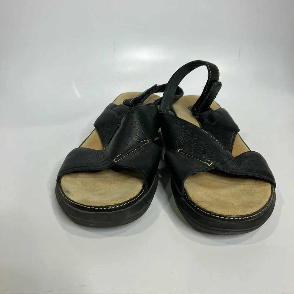 Rockport‎ black leather cross cross sandals adjustable back strap women’s size 7